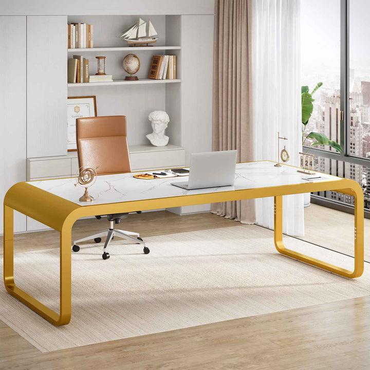 SEDETA | 70.8 Inch Executive Office Desk Modern Computer Desk Workstation with Cable Management