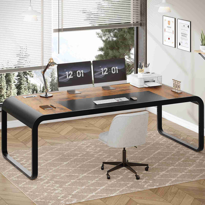 SEDETA | 70.8 Inch Executive Office Desk Modern Computer Desk Workstation with Cable Management