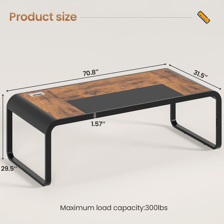 SEDETA | 70.8 Inch Executive Office Desk Modern Computer Desk Workstation with Cable Management