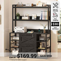 SEDETA File Cabinet with Open Storage Shelf for Home Office