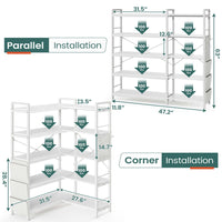 SEDETA 5 Tier Corner Bookshelf Modern Corner Bookcase for Home Office