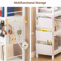 SEDETA | 5 Tier Convertible Corner Bookshelf with Storage Bag and Pegboard for Home Office