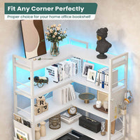 SEDETA | 5 Tier Convertible Corner Bookshelf with Storage Bag and Pegboard for Home Office