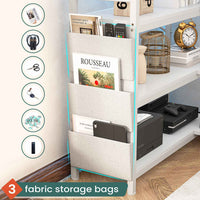 SEDETA | 5 Tier Convertible Corner Bookshelf with Storage Bag and Pegboard for Home Office