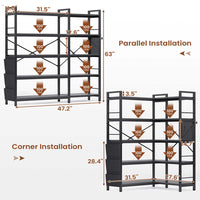 SEDETA 5 Tier Corner Bookshelf Modern Corner Bookcase for Home Office