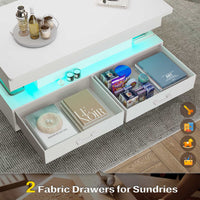 SEDETA 40 Inch Lift Top Coffee Table with Led Lights Storage for Living Room