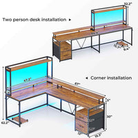 SEDETA 94.4 Inch L Shaped Gaming Desk with File Drawers for Home Office