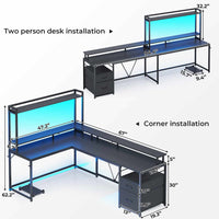 SEDETA 94.4 Inch L Shaped Gaming Desk with File Drawers for Home Office