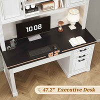 SEDETA 47.2 Inch Executive Desk Farmhouse with Storage Drawers for Home Office