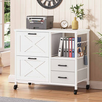 SEDETA | 31.5 Inch Farmhouse Filing Cabinet with 4 Drawers and Storage for Home Office