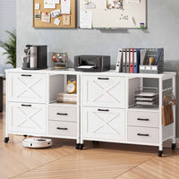 SEDETA 31.5 Inch 4 Drawers File Cabinet Farmhouse Filing Cabinet for Home Office