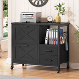 SEDETA 31.5 Inch 4 Drawers File Cabinet Farmhouse Filing Cabinet for Home Office