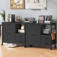 SEDETA® 31.5 Inch Farmhouse File Cabinet with 4 Drawers Fits A4 Size Files Printer Stand