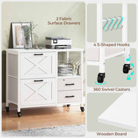 SEDETA | 31.5 Inch Farmhouse Filing Cabinet with 4 Drawers and Storage for Home Office