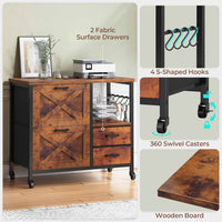 SEDETA | 31.5 Inch Farmhouse Filing Cabinet with 4 Drawers and Storage for Home Office