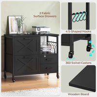 SEDETA® 31.5 Inch Farmhouse File Cabinet with 4 Drawers Fits A4 Size Files Printer Stand