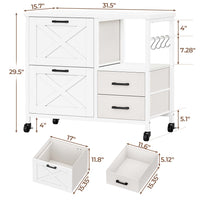 SEDETA | 31.5 Inch Farmhouse Filing Cabinet with 4 Drawers and Storage for Home Office