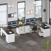 SEDETA 69 Inch Executive L Shaped Desk with Drawers and Storage Cabinet