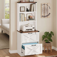 SEDETA | 2 Drawer Wood Filing Cabinet with Lock and Hanging File Folders for Home Office