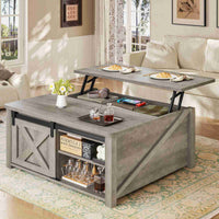 SEDETA | 31.5 Inch Lift Top Square Coffee Table Farmhouse with Storage for Living Room