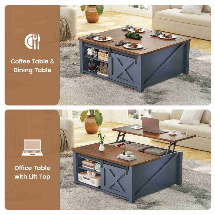 SEDETA 31.5 Inch Lift Top Square Coffee Table with Storage for Living Room