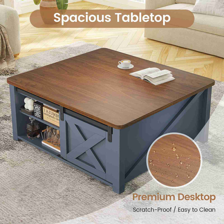 SEDETA 31.5 Inch Lift Top Square Coffee Table with Storage for Living Room