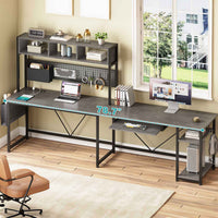 SEDETA 57.5 Inch L Shaped Reversible Corner Computer Desk