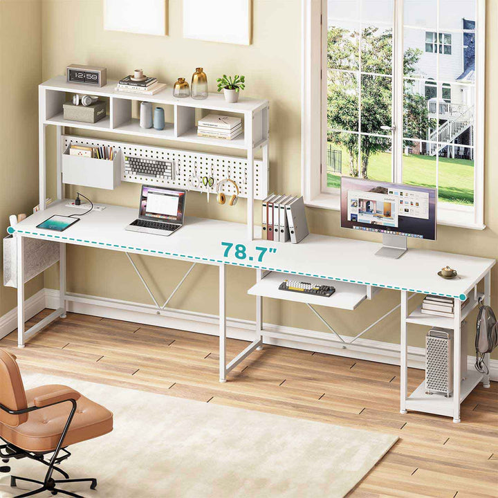 SEDETA 57.5 Inch L Shaped Reversible Corner Computer Desk