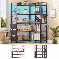 SEDETA 5 Tier Corner Bookshelf Modern Corner Bookcase for Home Office