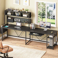 SEDETA 57.5 Inch L Shaped Reversible Corner Computer Desk