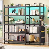 SEDETA | 5 Tier Convertible Corner Bookshelf with Storage Bag and Pegboard for Home Office