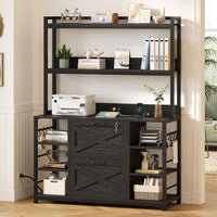 SEDETA | Vertical File Cabinet with Lock and Open Shelf for Home Office