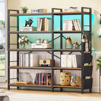 SEDETA 5 Tier Corner Bookshelf Modern Corner Bookcase for Home Office