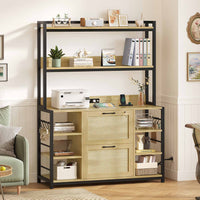 SEDETA | Vertical File Cabinet with Lock and Open Shelf for Home Office