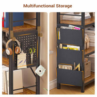 SEDETA | 5 Tier Convertible Corner Bookshelf with Storage Bag and Pegboard for Home Office