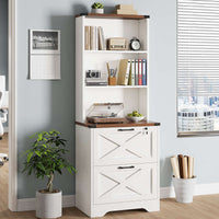 SEDETA 2 Drawer File Cabinet with Lock Wood Filing Cabinet with Adjustable Storage Shelf