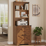 SEDETA | 2 Drawer Wood Filing Cabinet with Lock and Hanging File Folders for Home Office