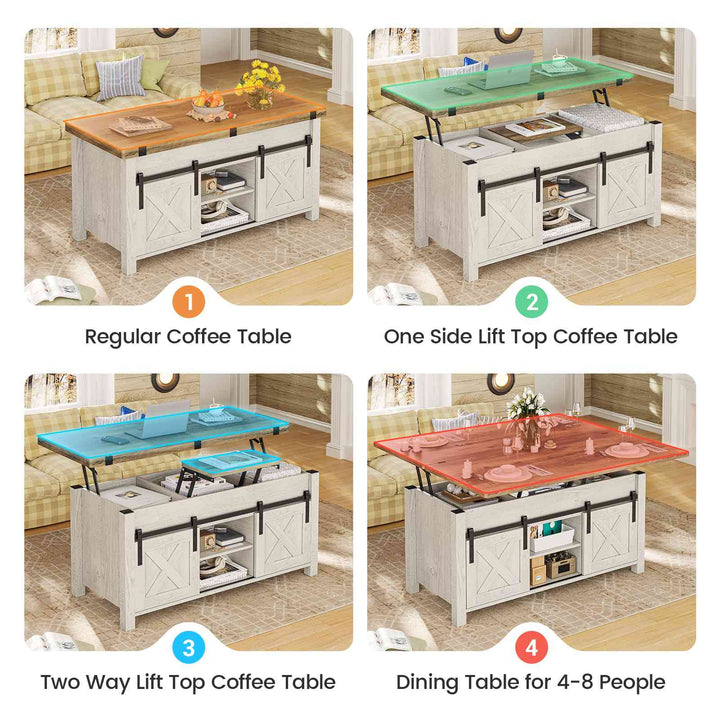 SEDETA | 40 Inch 4 in 1 Multi-Function Lift Top Coffee Table with Hidden Compartment and Storage