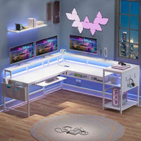 SEDETA 96 Inch L Shaped Gaming Desk Reversible Computer Desk