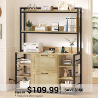 SEDETA | Vertical File Cabinet with Lock and Open Shelf for Home Office