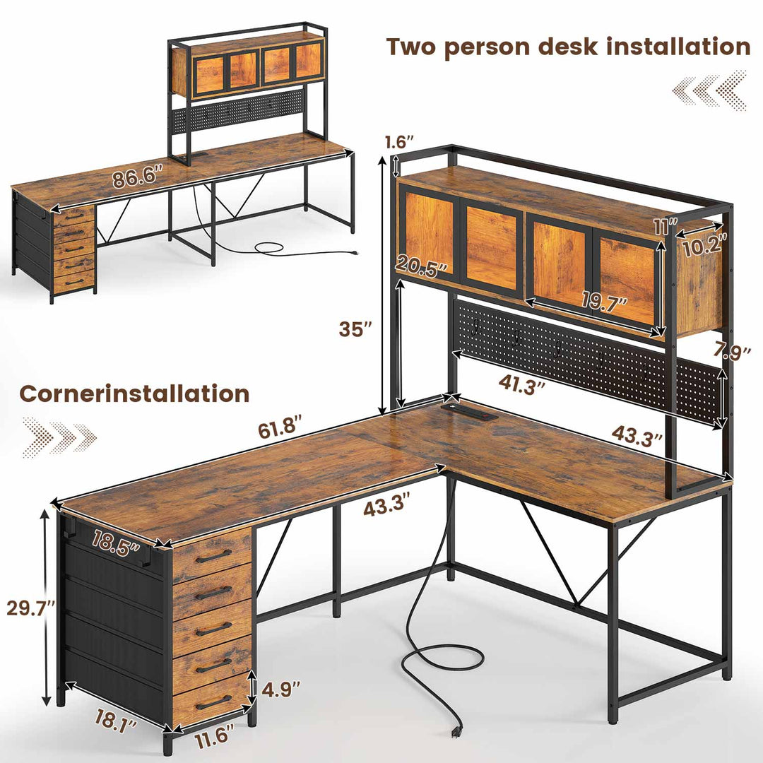 SEDETA 62 Inch L Shaped Gaming Desk Computer Desk