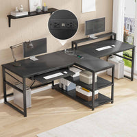 SEDETA 94.5 Inch Office Computer Desk 2 Person Gaming Desk