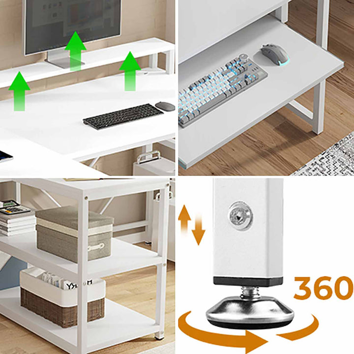 SEDETA 94.5 Inch Office Computer Desk 2 Person Gaming Desk