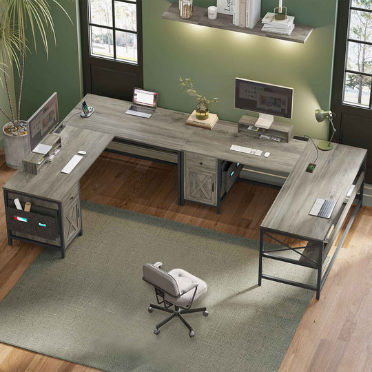 SEDETA 63 Inch L Shaped Convertible Computer Desk with Drawer