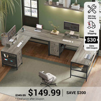 SEDETA 63 Inch L Shaped Convertible Computer Desk with Drawer