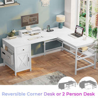 SEDETA 63 Inch L Shaped Convertible Computer Desk with Drawer