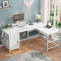 SEDETA® 63 Inch L Shaped Desk Convertible Long Home Office Desk