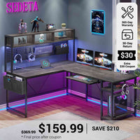 SEDETA® 67 Inch Gaming Desk with Led Lights for Home Office