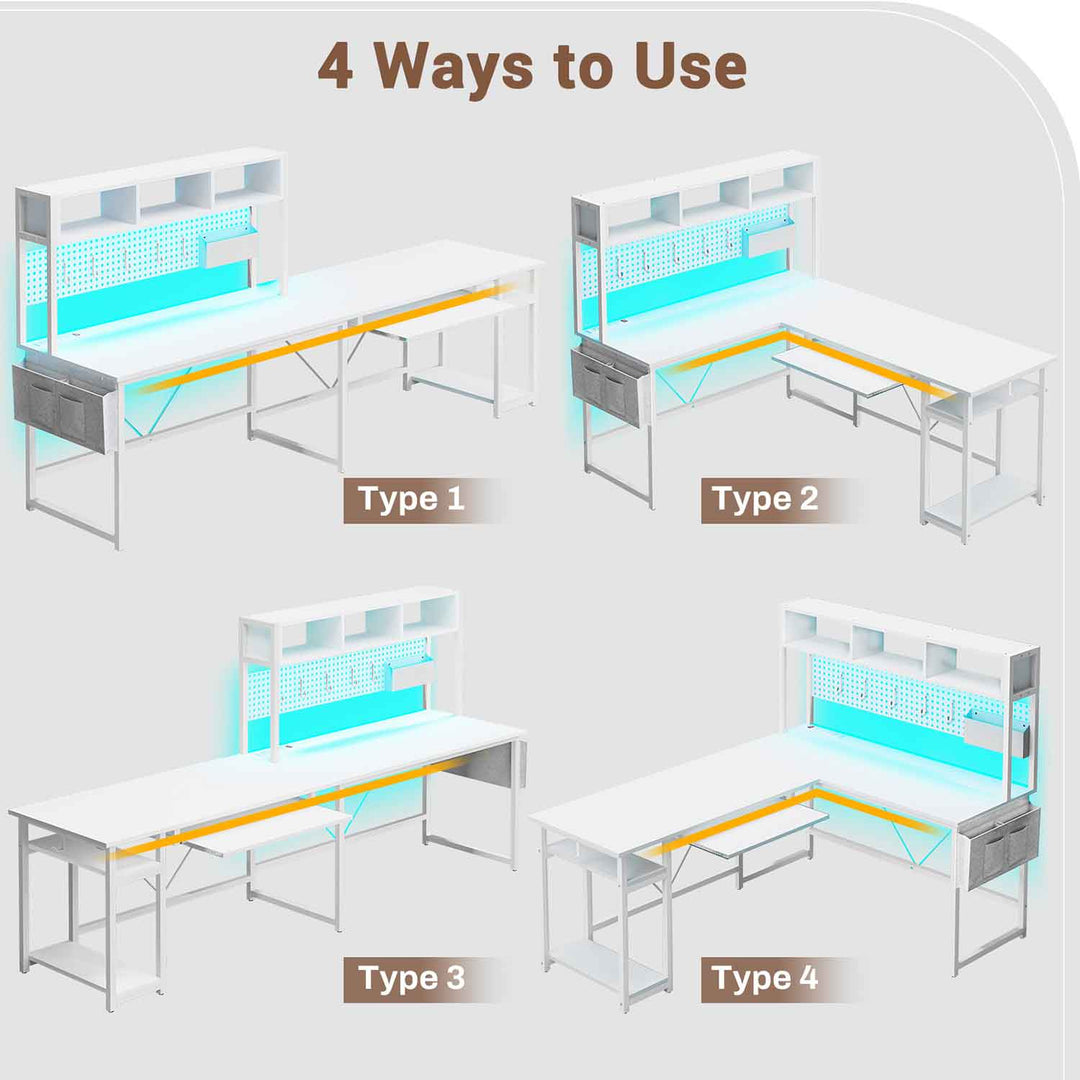 SEDETA 67 Inch L Shaped Gaming Desk Reversible Computer Desk