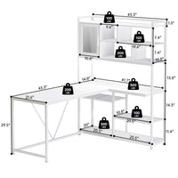 SEDETA 58 Inch L Shaped Computer LED Desk with Storage Shelves for Home Office